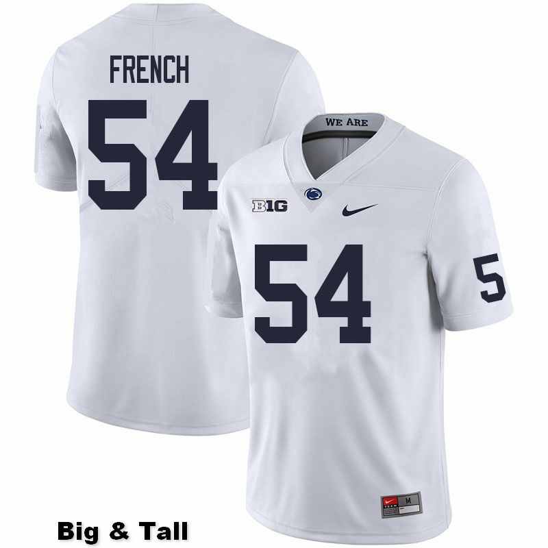 NCAA Nike Men's Penn State Nittany Lions George French #54 College Football Authentic Big & Tall White Stitched Jersey CID1098TM